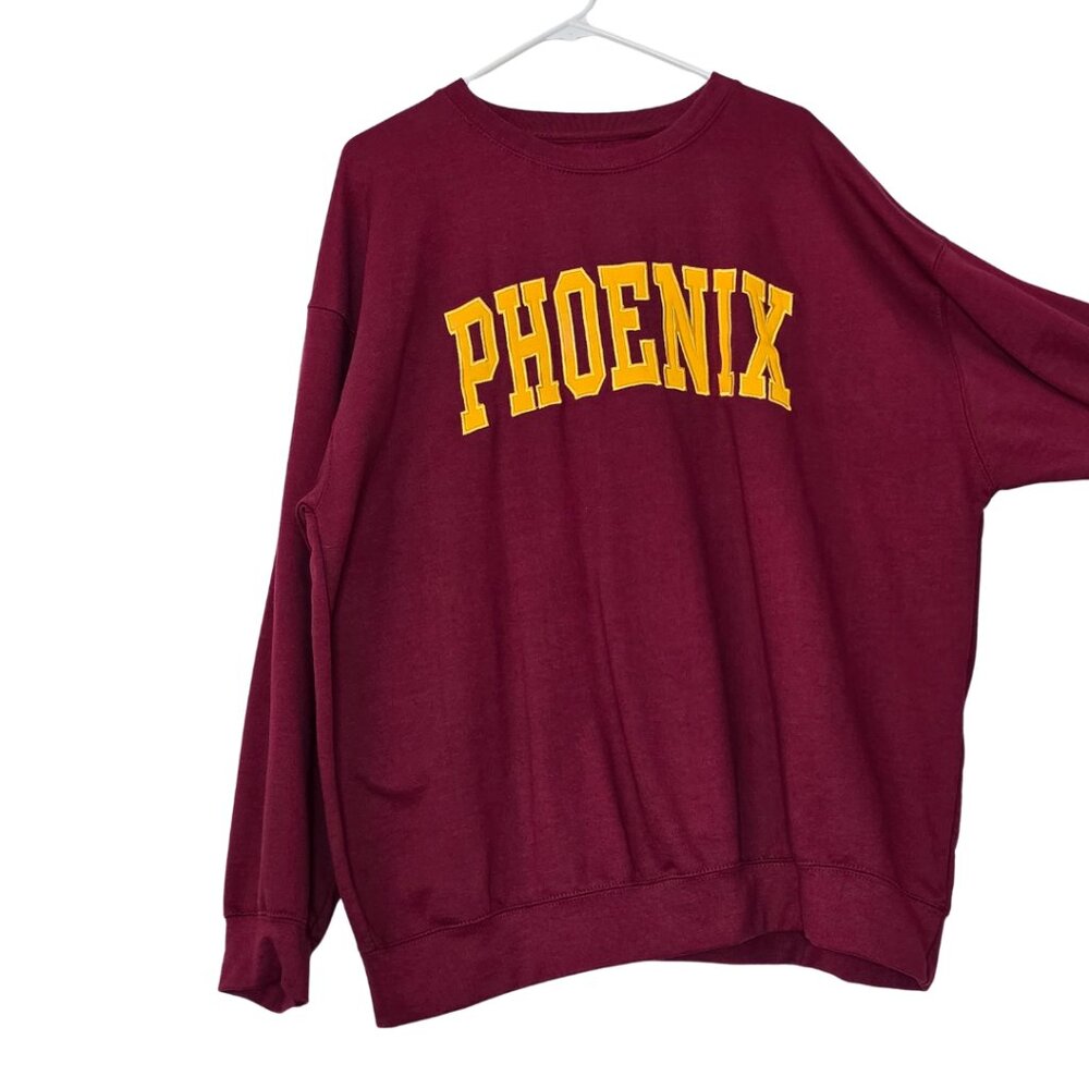 New York Popular Maroon Long Sleeve Sweatshirt "Phoenix" Size 2XL - Picture 2 of 6